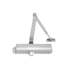Adjustable power size 1-5 door closer, rack & pinion with link arm